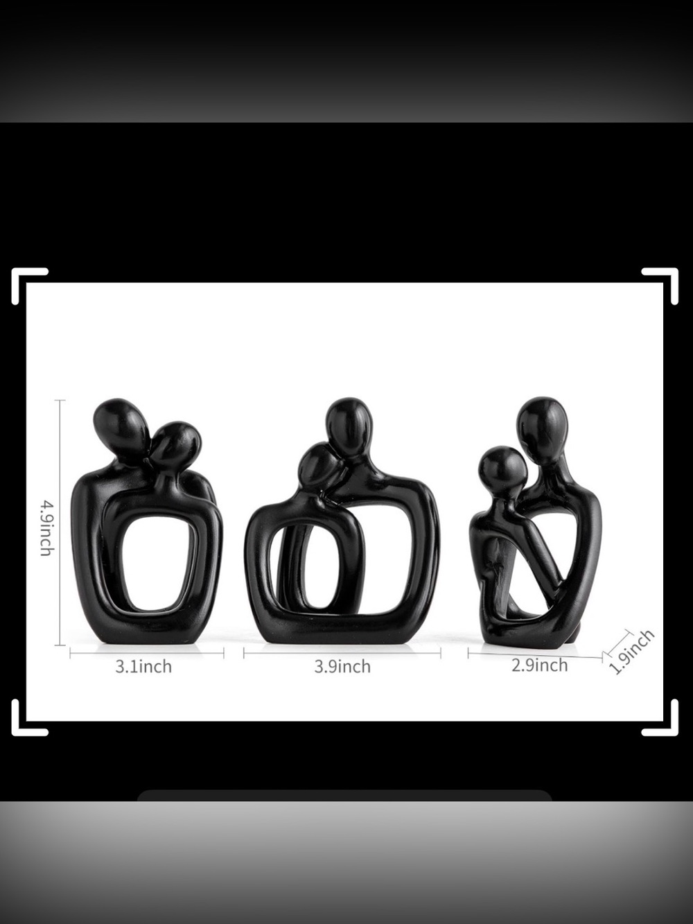 Awnr Abstract Couples Statue Decor Set of 3
Black - Picture 5 of 5